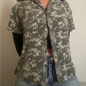 SELF ESTEEM button up shirt/jacket with palm tree print